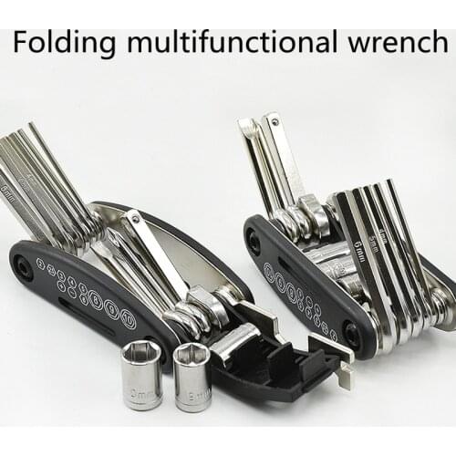 Motorcycle Electric Bicycle Maintenance Combination Multifunctional Folding Set Screwdriver Hexagon Socket Tool Necessary Home