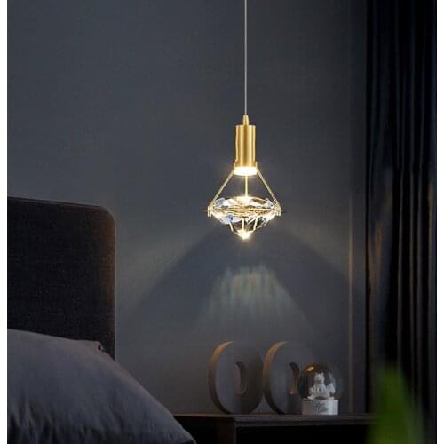 Customizable postmodern dining room K9 crystal LED chandelier bedroom lamp bedside chandelier