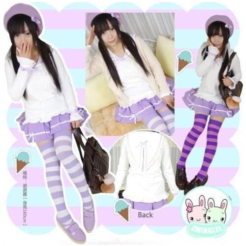 NONORI Self-design Cute Girl Color Violet Purple Blouse Tops+SKIRT 2Pieces Set Sailor Lolita Suit Dolly Cosplay