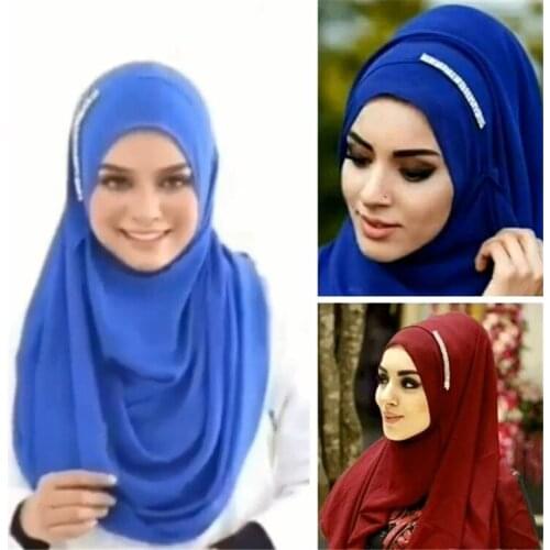 Latest scarf chiffon malaysia women style hijab have crystal stone accessories scarf hijab