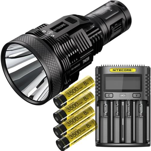 Original NITECORE TM39 Lite Rechargeable Flashlight LUMINUS SBT-90 GEN2 5200LM LED Flashlight by 18650 Battery for Outdoor Sport