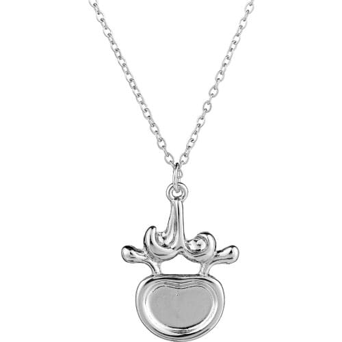 Vertebra Pendant Necklace Human Vertebra Necklace in Pewter Chiropractor Anatomy Spine Medical Jewelry Doctors Nurses Gift