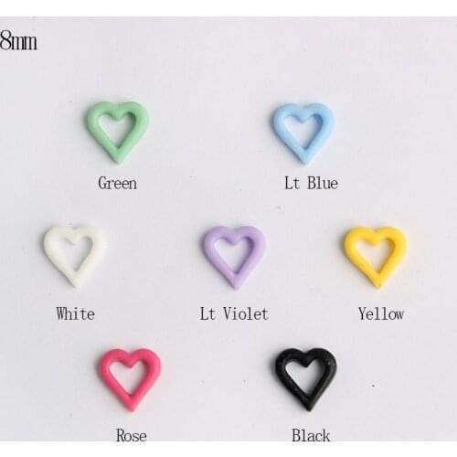 Resin 8MM Hollow Out Heart Shape Mix Color Nail Art Rhinestone Apply to DIY Manicure Nails Personality Accessories