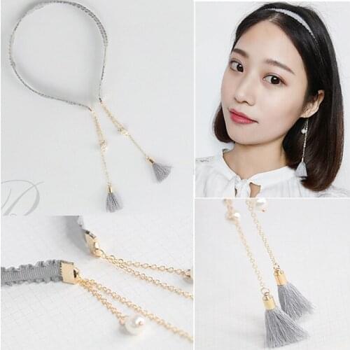 Simple Fashion Korean Hairband Head Dress and Accessories Fringed Ear Pendant Hair band Women and Girls Free shipping