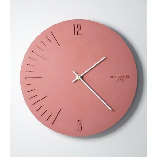 Simple Silent Wall Clock Creative Round Pink Living Room Bedroom Clock Mechanism Nordic Design Reloj Pared Home Decor BE50WC