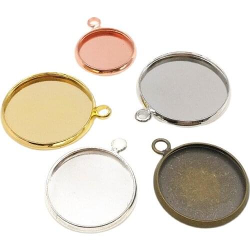 Fit 10MM 12mm/14mm/16mm/18mm/20mm/25mm 6 colors Blank Single Pendant Coppe Cameo Cabochon Base Jewelry Accessories B71260