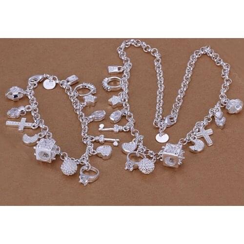 S074 Silver Color Lovely Jewelry Sets Silver 925 Jewelry Pendants /ajhajaoa Auzajmga