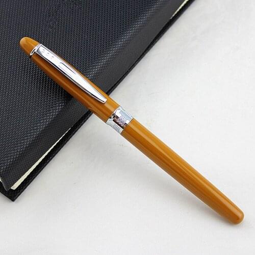 Luxury Metal Business Writing Ballpoint Pen coffee Silver Clip Roller Ball Name Pens School Student Office Gifts Stationery