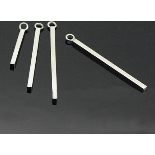 Stainless Steel Stamping Bar Blank Song Square Bar Rectangle Tassel Pendant Charms Connectors DIY Findings for Layering Earrings