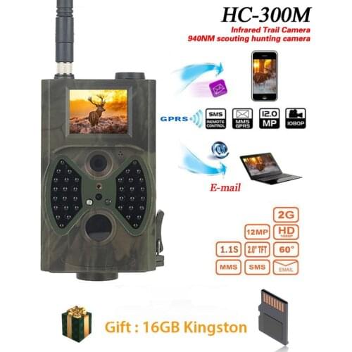 HC300M 16MP Hunting Camera 940nm Night Vision MMS/SMS Infrared Hunting Trail Camera 2G Photo Traps Game Camera Hunter