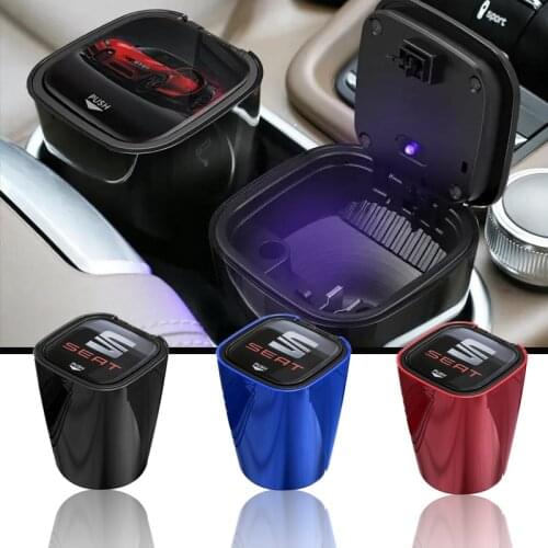 LED Light Accessories Ashtray Push Type Auto Vehicle Cigarette For TOLEDO Leon EXEO Mk3 Mk2 5f sticker