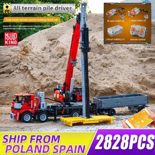 MOULD KING High-Tech The APP Remote Control Truck All-Terrain Piling Platform Assembly Building Blocks Kid Toys Christmas Gifts