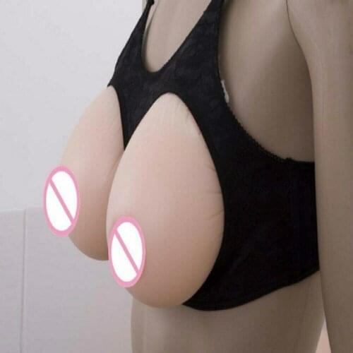 1000g D Cup Silicone Fake Breast Form Top Quality Realistic Soft Boob Crossdresser Transgender Queen Transvestite Mastectomy Bra