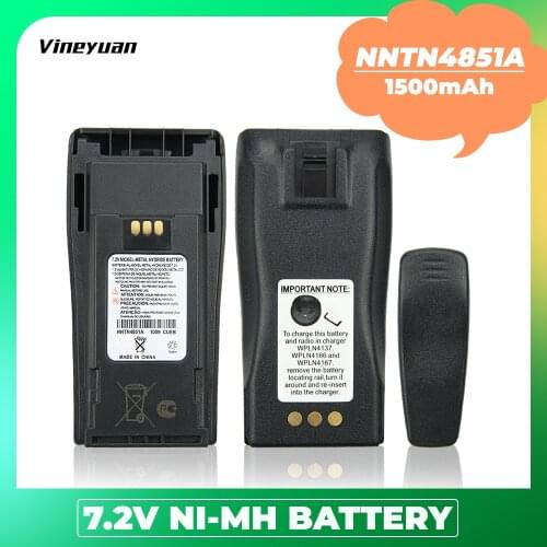 1500mAh 7.2V Two Way Radio Replacement NI-MH Battery for Motorola NTN4496 CP150 CP140 CP160 CP180 CP250 GP3688 GP3188 Radio