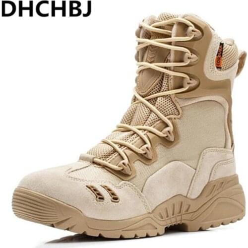 2020 Outdoor Army Boots Mens Military Desert Tactical Boot Winter Breathable Combat Ankle Boots Large Size 35-45