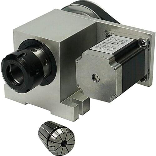 4th axis harmonic drive reducer Rotary A aixs with ER32 Collet chuck for cnc router milling machine