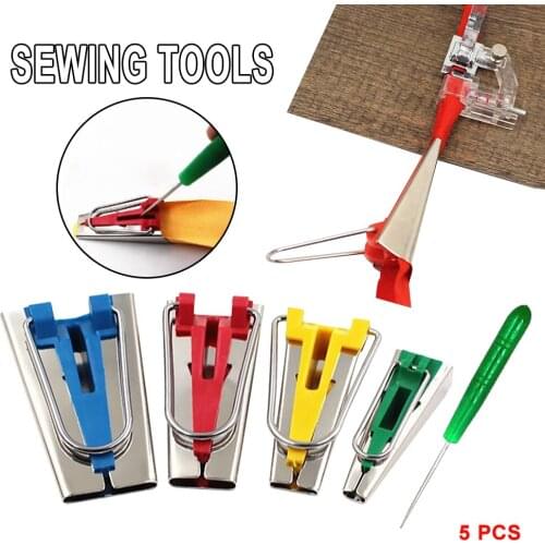 4 Size/set 6/12/18/25mm Fabric Bias Tape Maker Folder Kit DIY Sewing Quilting Binding Tool Bias Tape Maker Machine