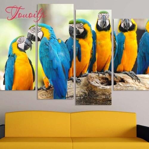 4pcs/set 5d Animal parrot Diamond Painting Cross Stitch Pattern Diamond Embroidery Mosaic Full Drill Home Decor DIYPainting