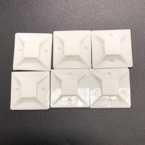 50/100PCS White Cable Base Mounts 2cmx2cm 3cmx3cm Self Adhesive Cable Wire Zip Tie Mounts Bases Wall Holder Fixing Seat Clamps