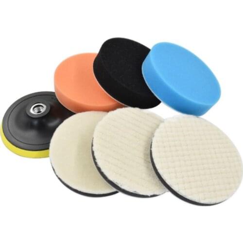 7Pcs/set Polishing Pad Soft Wool Ball Bonnet Kit 5" Wheel Pad Abrasive Tool for Car Body Polishing Discs