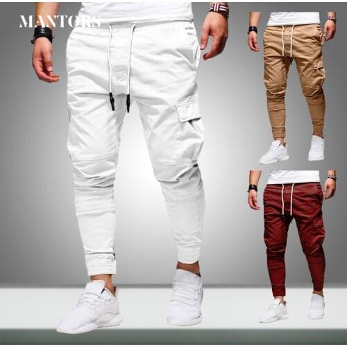 New Men Casual Jogger Pants 2021 Streetwear Cargo Sweatpants Mens Multi-pockets Trousers Fitness Gyms Harem Pencil Pants Male