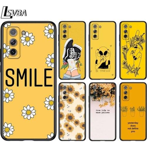 Keep smile yellow for Samsung S20 FE Ultra Plus A91 A81 A71 A51 A41 A31 A21 A11 A12 A72 A52 A42 A32 A12 Phone Case