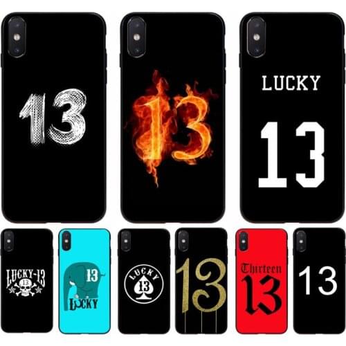 FHNBLJ lucky number 13 Painted Phone Case for iphone 11 12 mini Pro Max X XS MAX 6 6s 7 8 plus 5 5S 5SE XR SE2020