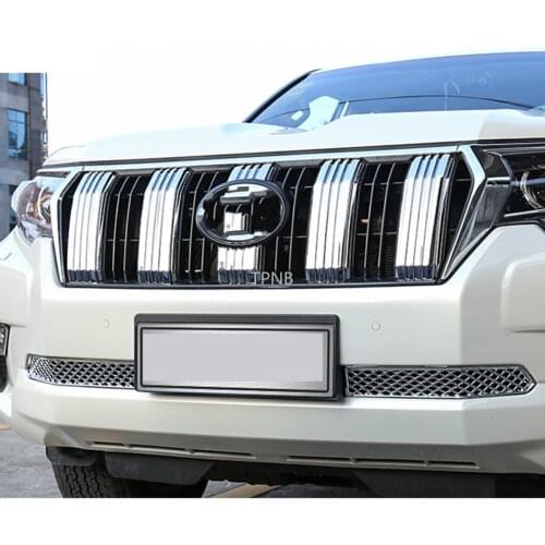 For Toyota Land Cruiser Prado 150 2014 2015 2016 2017 2018 2019 2020 ABS Chrome Front Grille Trim Cover Car-Styling Accessories