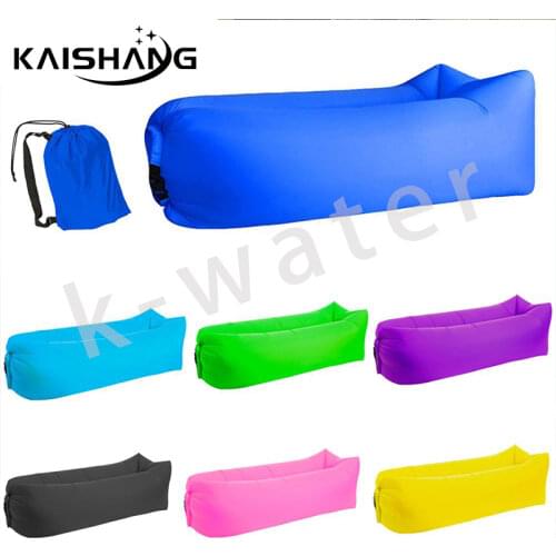 K-water New Fashion Pure Color Inflatable Sofa Camping Lazy Bag Bed Garden Sofas Outdoor Furniture Cheap Air Folding Loungers