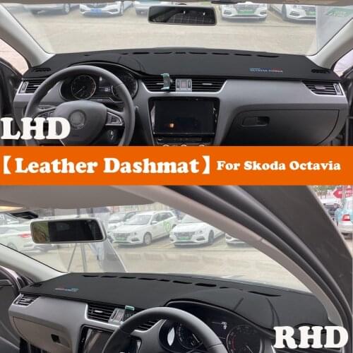 Leather Dashmat Accessories Car-Styling Dashboard Covers Pad Dash Mat Sunshade Carpet For Skoda Octavia A7 2015 2016-2018 2019