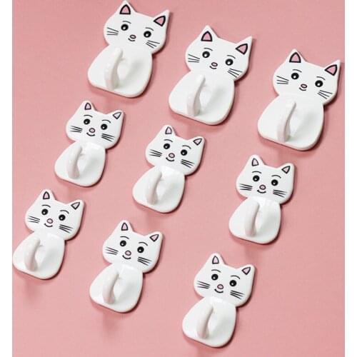 1Pcs Strong Self Adhesive Door Wall Hangers Kitty Hooks Kitten Door Suction Cup Sucker Wall Storage Holder For Kitchen Bathroom