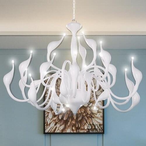 Swan Modern Chandelier White Swan Lighting Indoor Creative Artical Lamp Living Room Ktv Dining Room Bedroom LED G4