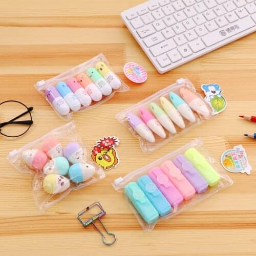 6 Pcs/lot Capsules Highlighter Vitamin Pill Highlight Marker DIY Color Pens Stationery Office School Supplies