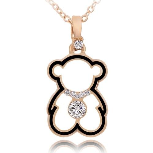 Fashionable necklace jewelry teddy bear clavicle lovely necklace jewelry men and women can wear pendant necklace jewelry