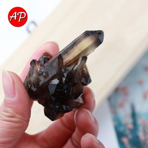 Natural Transparent Tawny Stone Smoked Quartz Crystal Cluster Purifying Degaussing Ornaments For Home Decoration