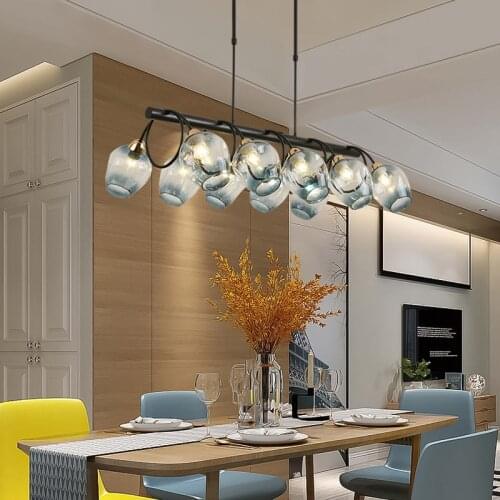 Nordic LED Molecular Chandelier for Living Room Bedroom Kitchen Dining Table Strip Glass Ceiling Pendant Lamp Novelty Lighting