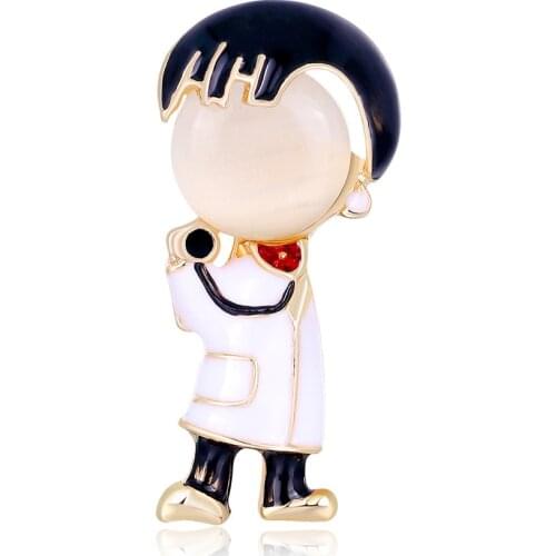New fashion opal enamel doctor corsage pin joker cartoon alloy drip brooch factory direct sale