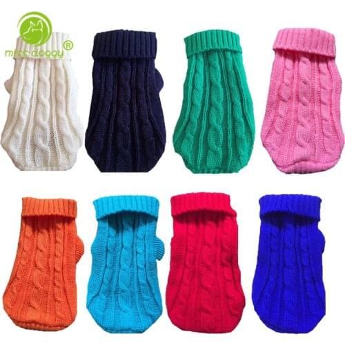 New Arrival Fashion 8 Colors Pet Dog Sweater Winter Warm Clothes for Small Dogs Classic Solid Color Casual Costume Chihuahua 20E