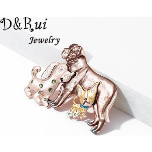 Original Design Dog Family Brooches Pins Womens Children Enamel Cartoon Animal Brooch Pin Clothese Accessories Friends Gifts