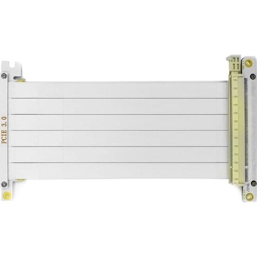PCIe Riser Cable, 3.0 x16 PCI Express Riser Extender, Flexible High Speed GUP Riser Cable White for ITX Case Chassis