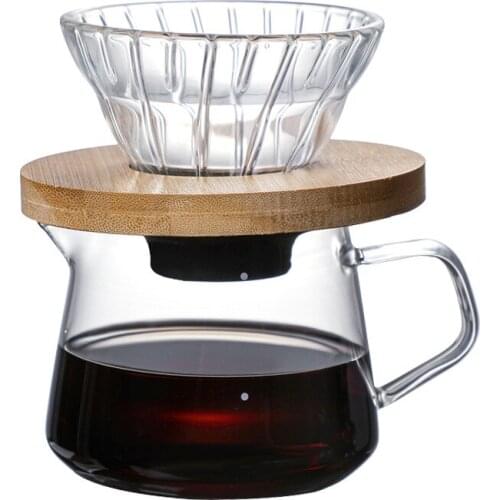 Silicone Wood Leak-proof Filter 1~4 People Large Coffee Filter Bowed V60 Set Coffee Pot Supporting Pot Hand Flush Household Tool