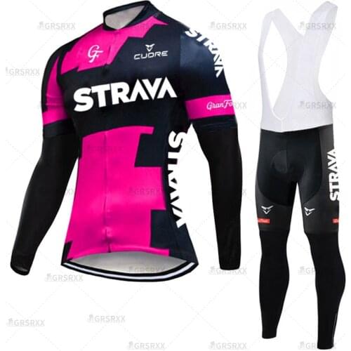 STRAVA Woman Spring Full Length Cycling Jersey Suit Anti-UV MTB Downhill Bicycle Set 2021 Pro Autumn Quick-Dry Team Racing Wear