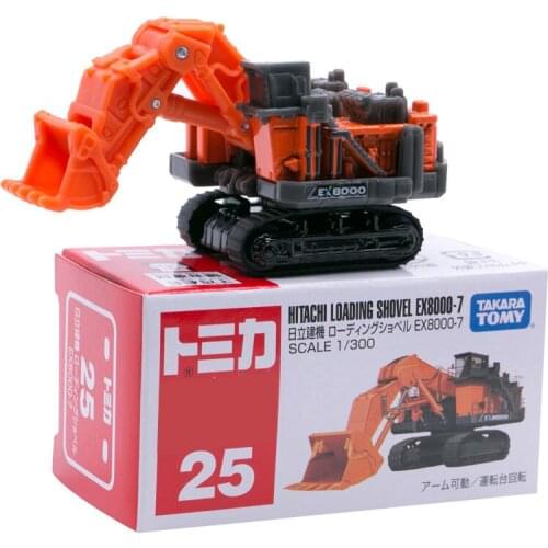 Takara Tomy Tomica No. 025 Hitachi Loading Shovel EX8000-7 1/300 Scale Diecast Car Model New in Box