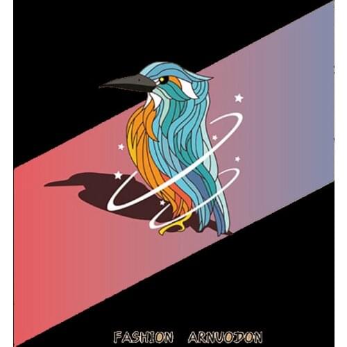 Animal Colorful Birds Patches Iron on Heat Transfer Stickers Thermo Transfer for Clothes Kids DIY Tops T-shirt Decor Badge