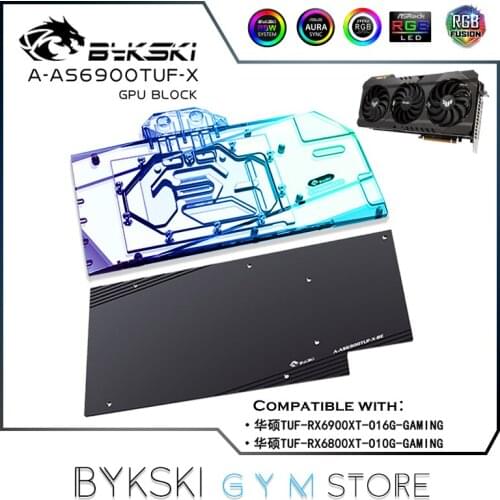 Bykski Graphics Card GPU Water Block For ASUS TUF GAMING Radeon RX 6900 XT VGA Liquild Cooler, 5V/12V RGB SYNC, A-AS6900TUF-X