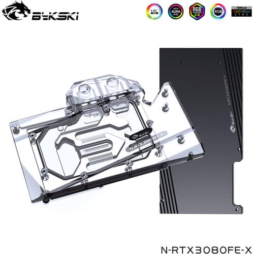 Bykski Watercooler For NVIDIA Geforce RTX 3080 Founders Edition Graphics Card ,Full Cover Water Block, N-RTX3080FE-X