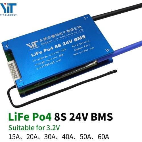 8S 24V 3.2V lithium battery protection board temperature equalization overcurrent protection BMS PCB 15A 20A 30A 40A 50A 60A