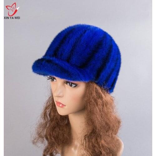Free Shipping Fur Hats For Women New Women Real Fur Russian Winter Hats Warm Cap 100% Mink Fur Hat