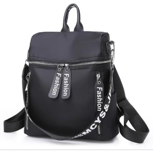 Women Business Casual USB Preppy Soft Black Nylon Female Shoulder girls Backpack Fitness Outdoor Traveling City walking Bag