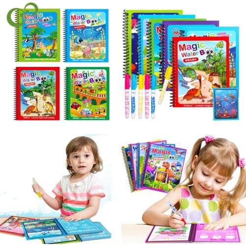 Animal Princess Magic Water Drawing Book Colorling Mermaid Cartoon Doodle Magic Pen Drawing Board Toys Kids Children Gifts YJN